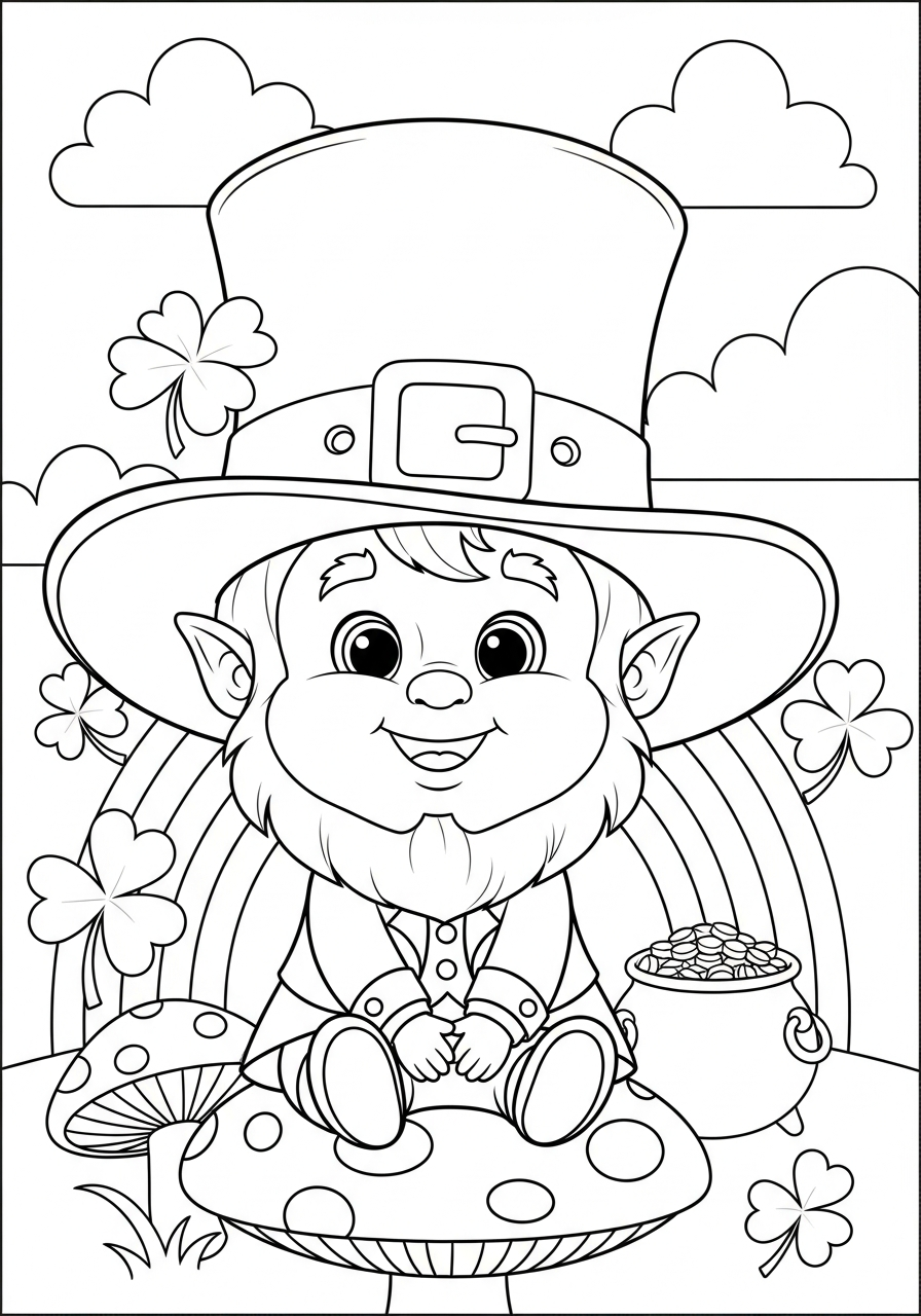 detailed Leprechaun coloring pages 1