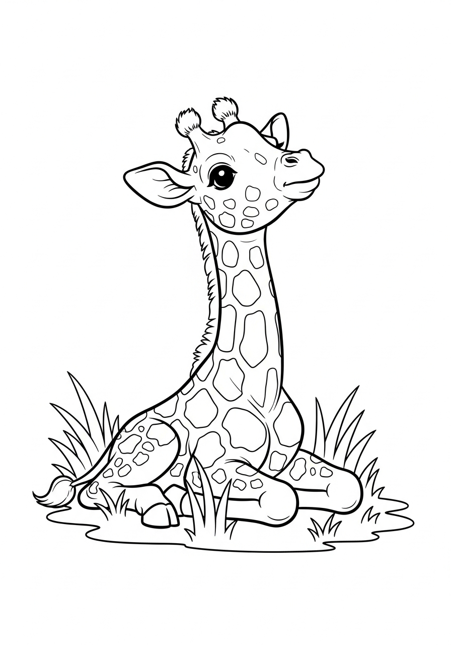 giraffe coloring pages for toddlers