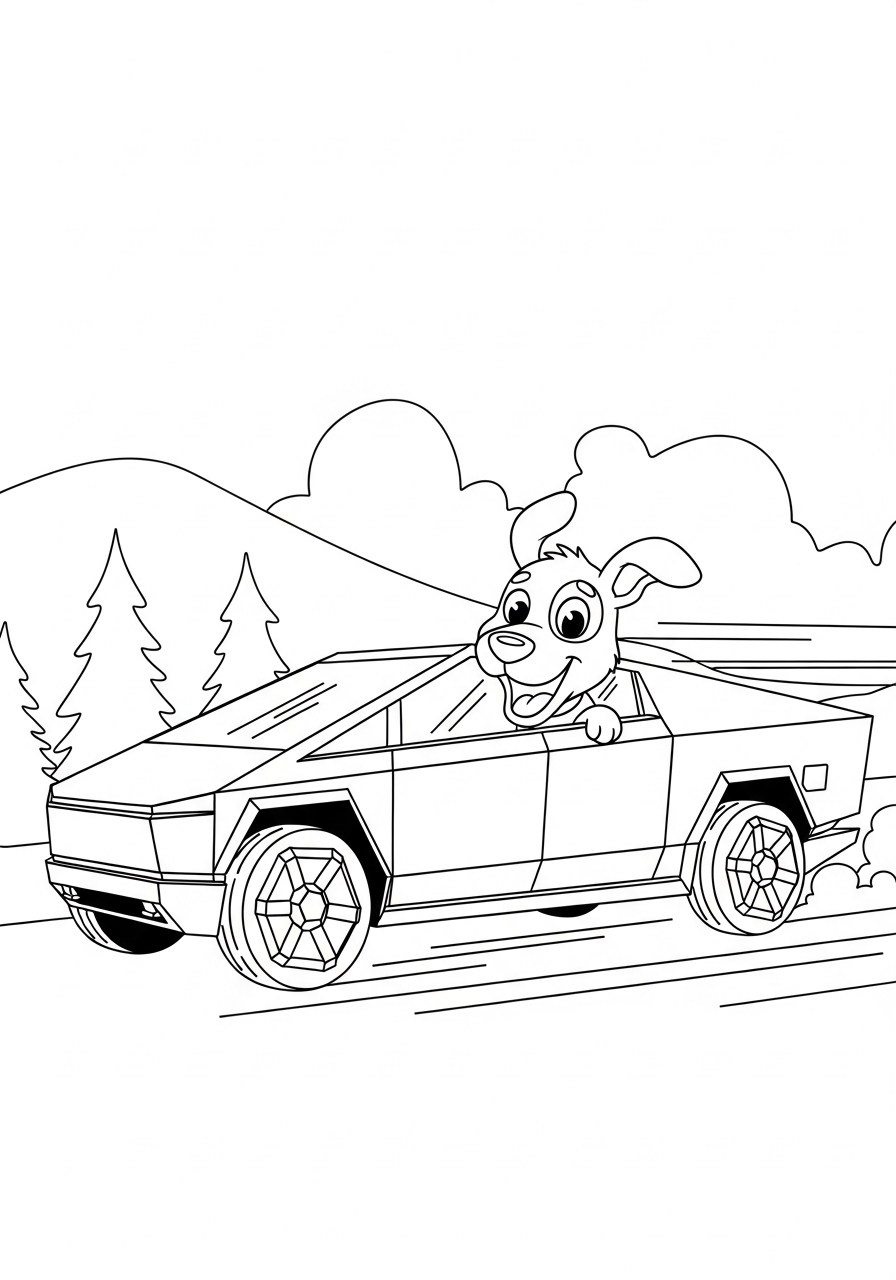 Tesla coloring pages black and white
