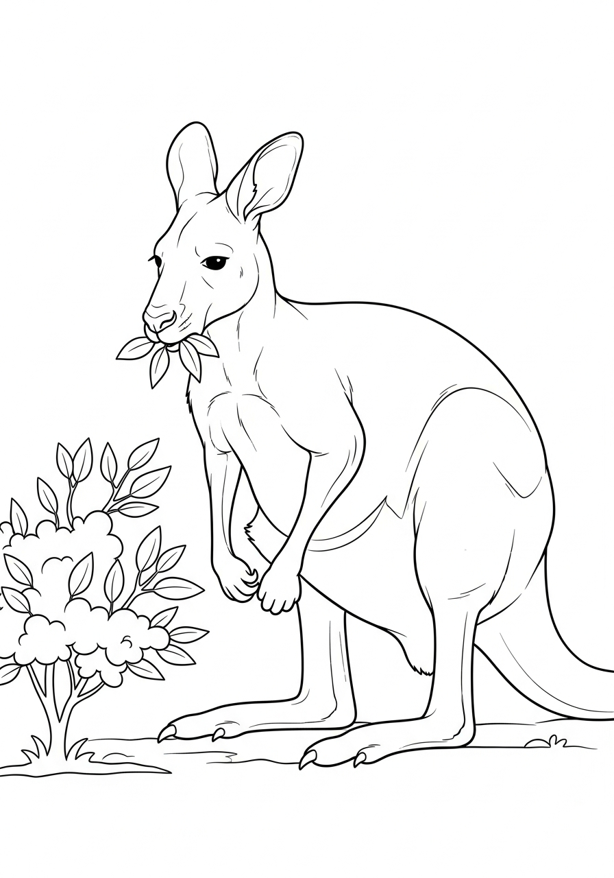 Kangaroo coloring pages easy