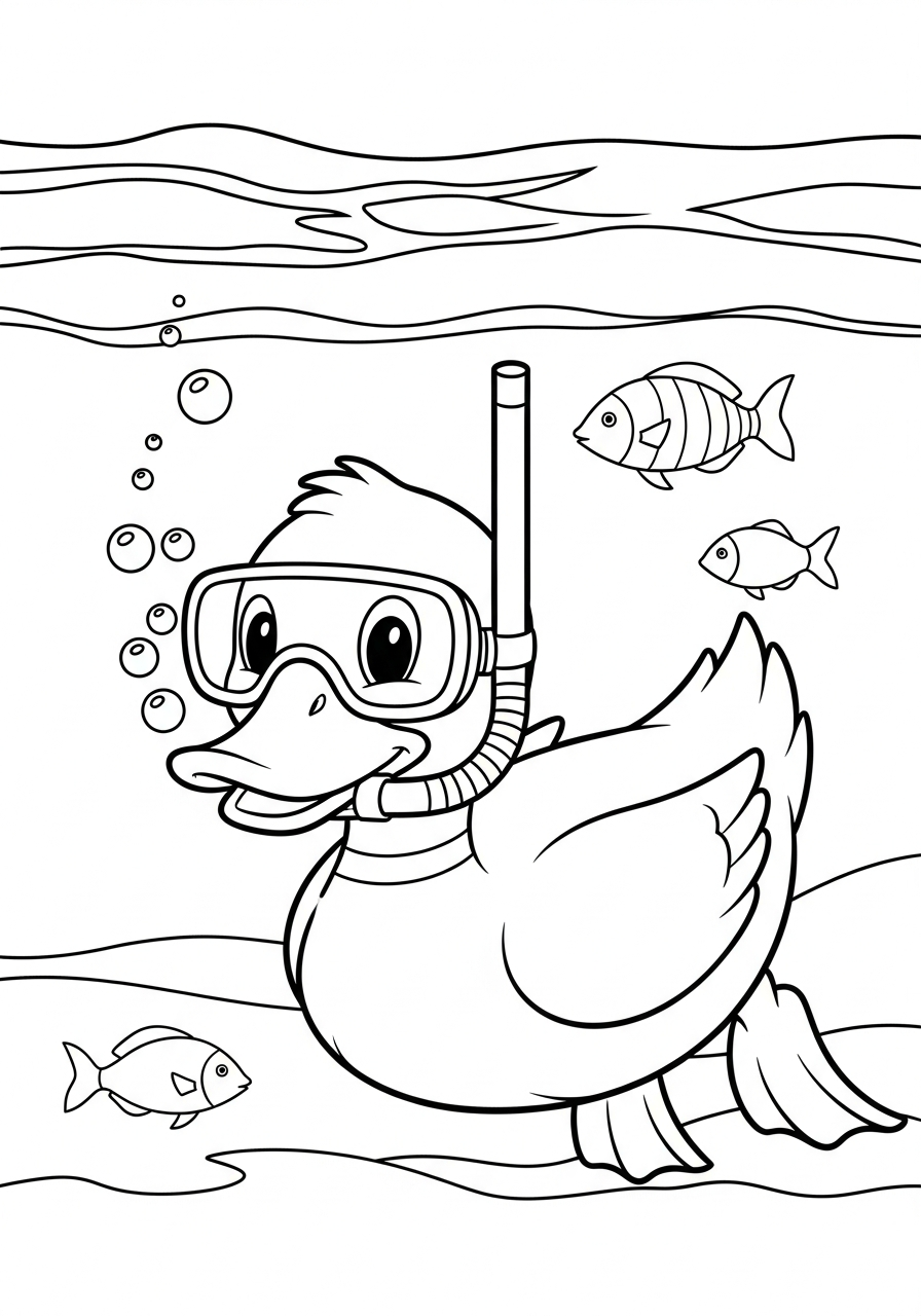 duck coloring page to print