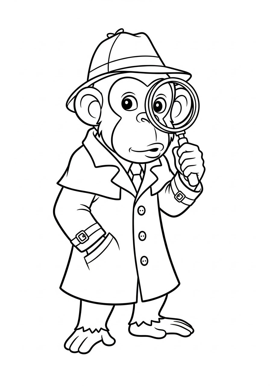 high quality Monkey coloring pages