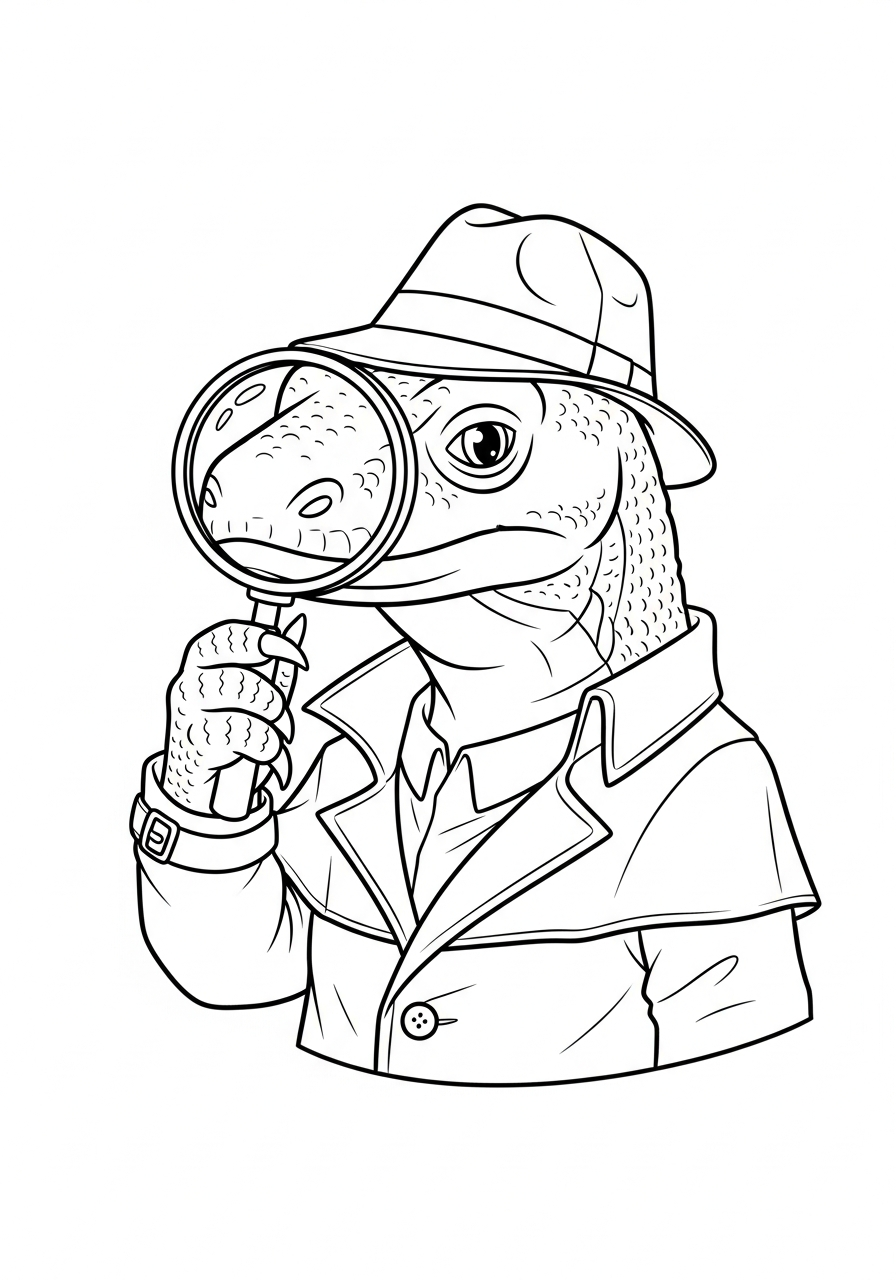 komodo dragon coloring pages printable pdf 1