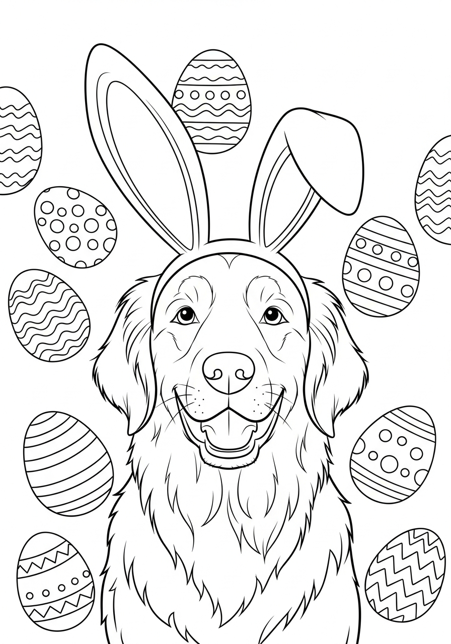 Golden retriever coloring pages pdf