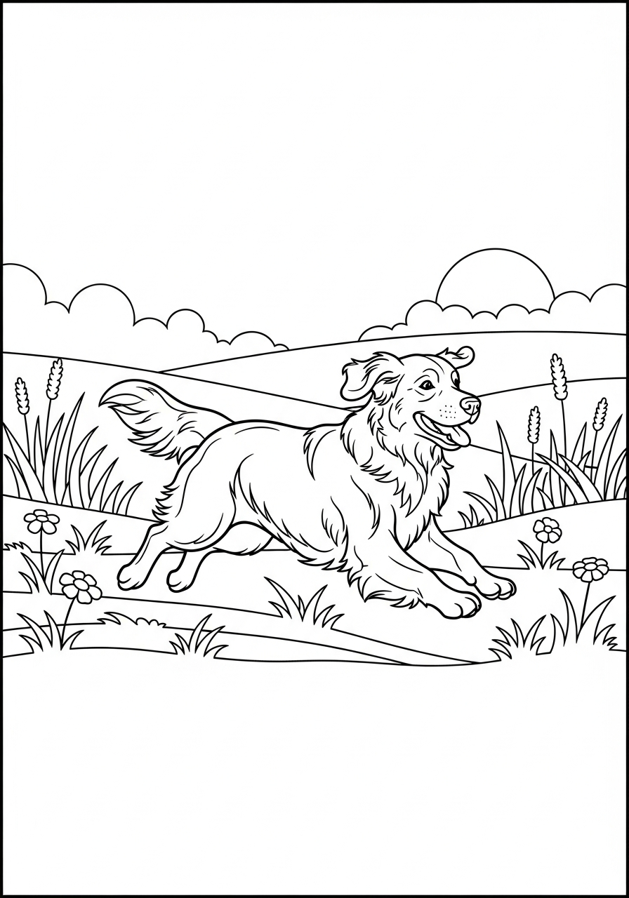 free printable Golden retriever coloring sheet
