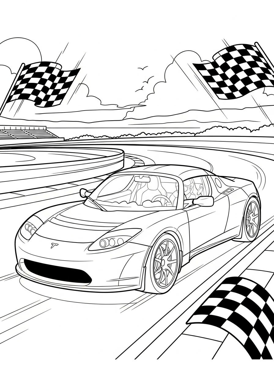 free printable Tesla coloring sheet