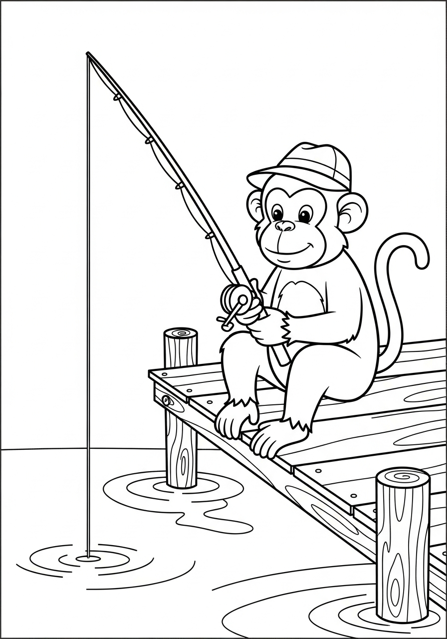 Monkey coloring pages portrait 1