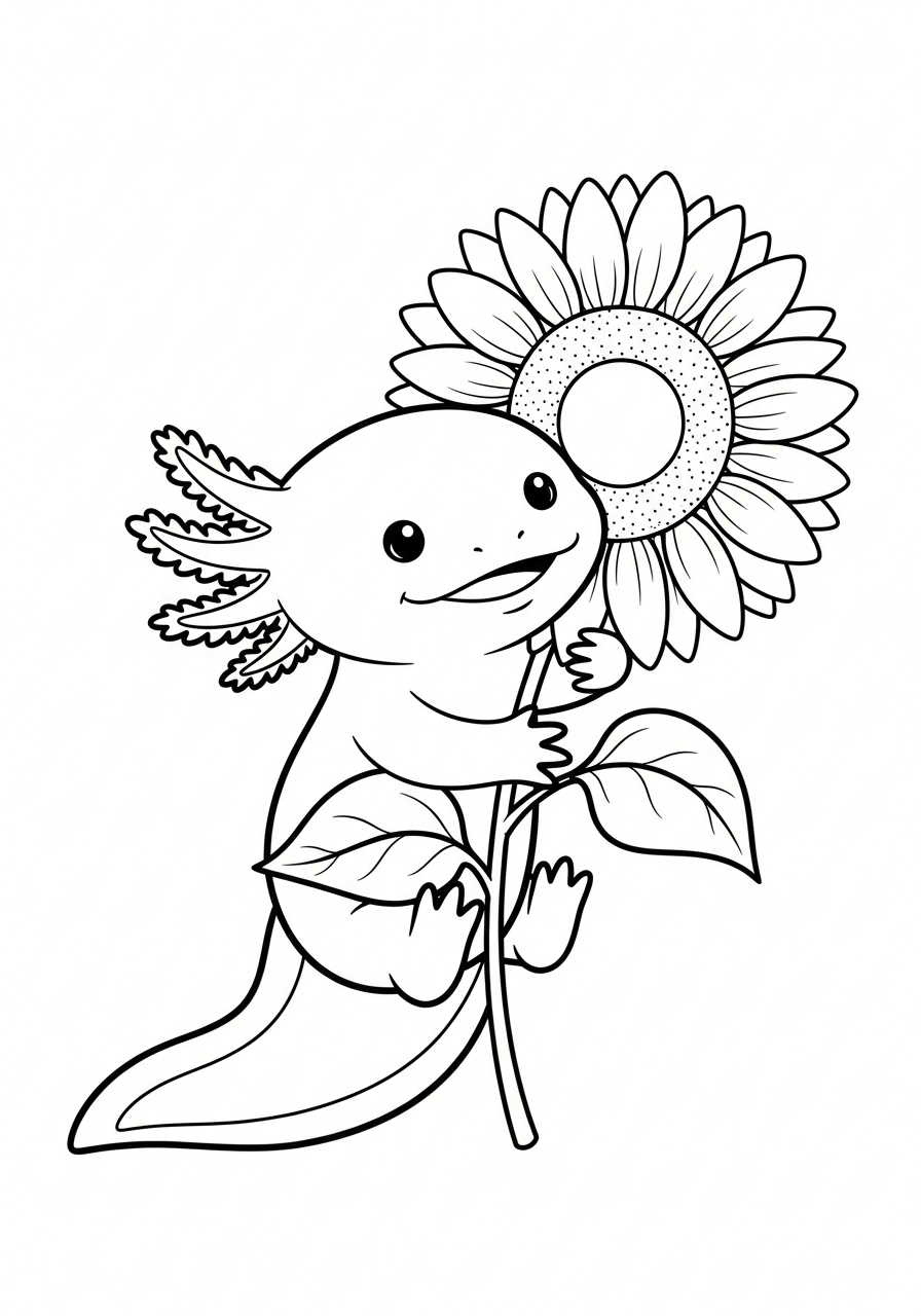 axolotl coloring page free printable
