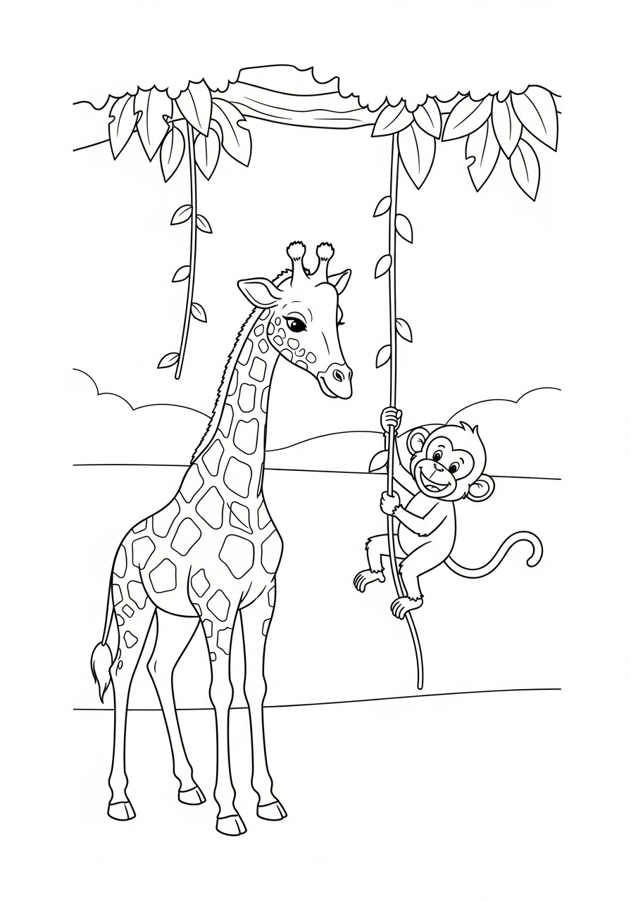 cool giraffe coloring pages