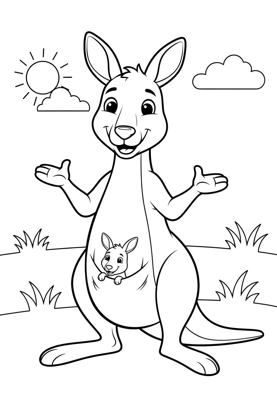 Kangaroo coloring page