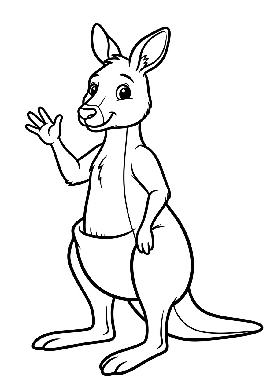 Kangaroo template for coloring