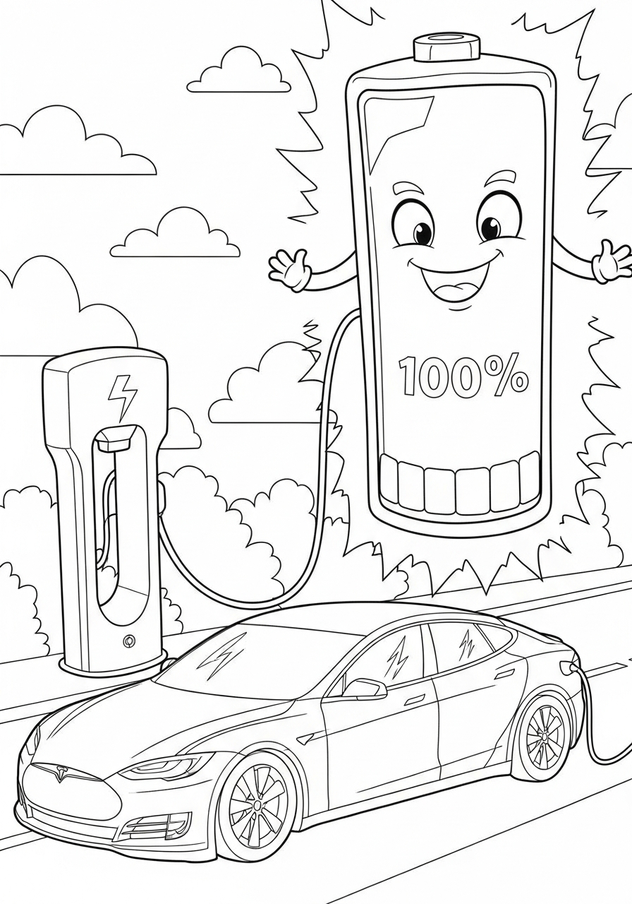 Tesla coloring pages easy