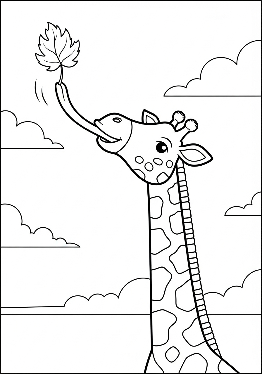 giraffe coloring page for kids