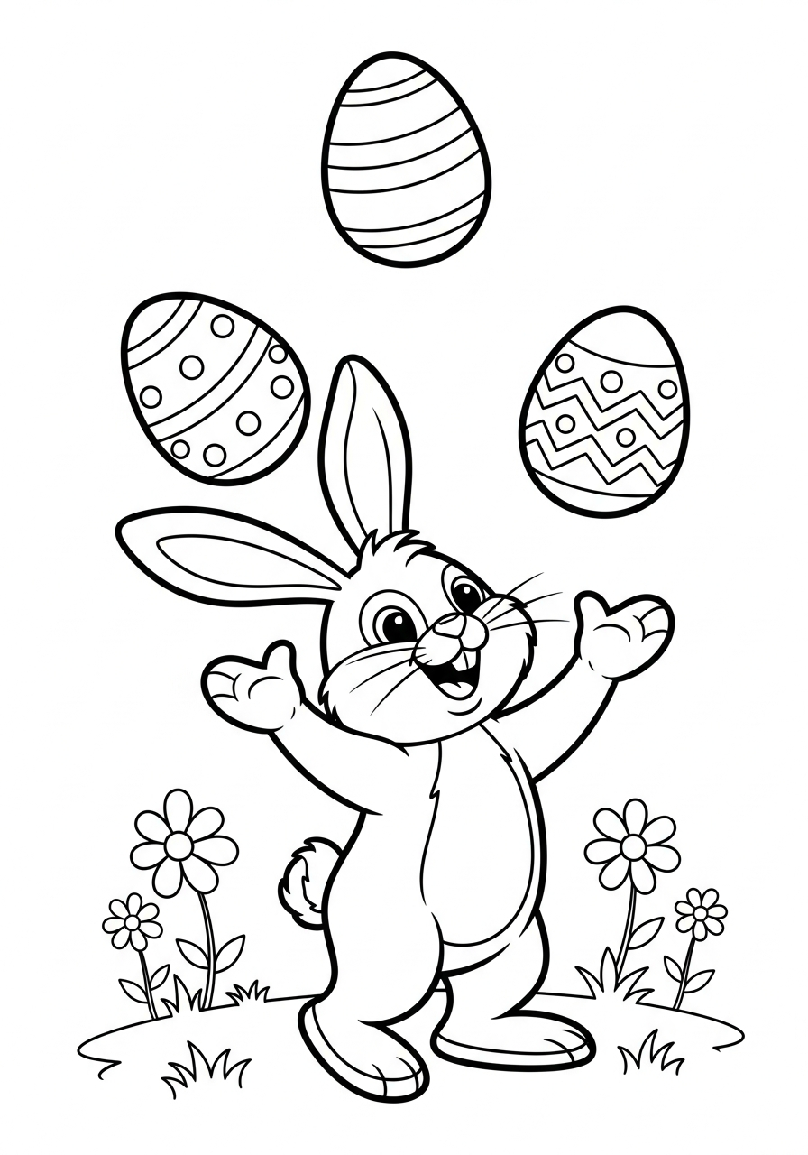 Easter line art coloring page