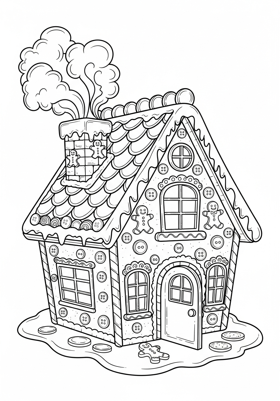 print Gingerbread coloring pages