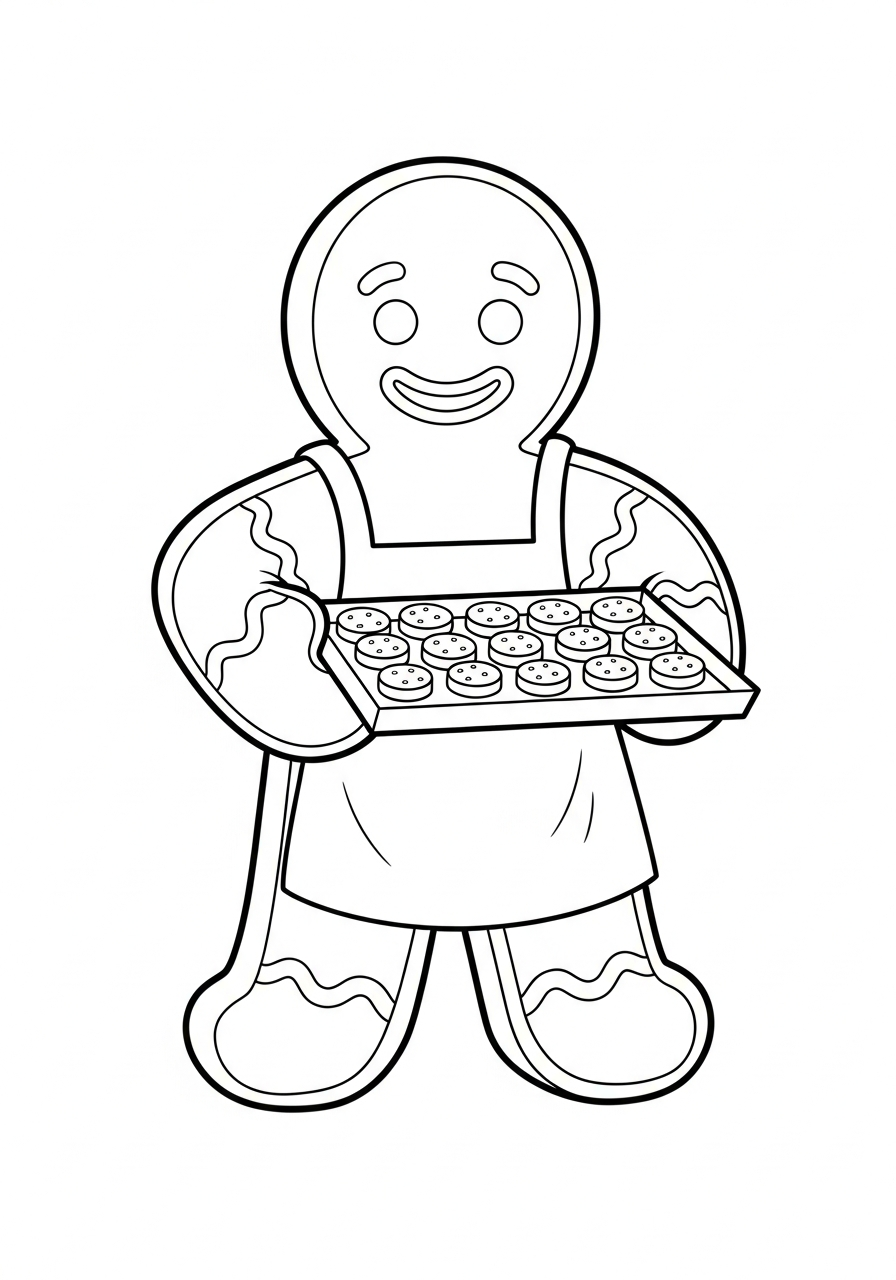 Gingerbread coloring pages for toddlers