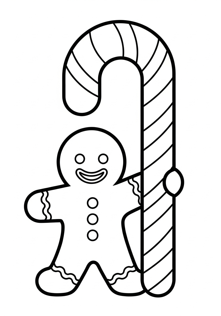 Gingerbread coloring pages for toddlers 1