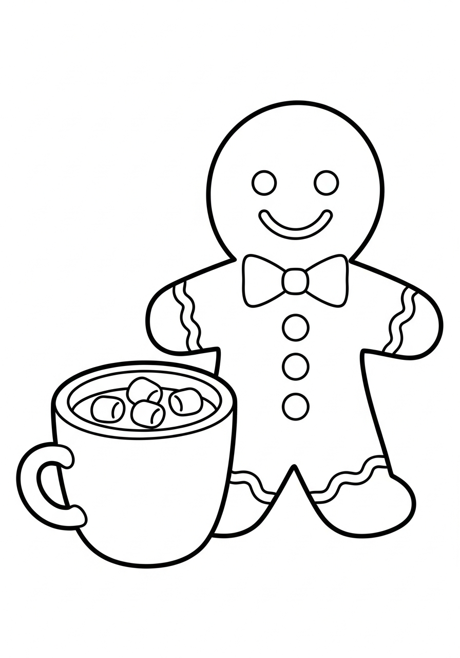 Gingerbread coloring sheets free