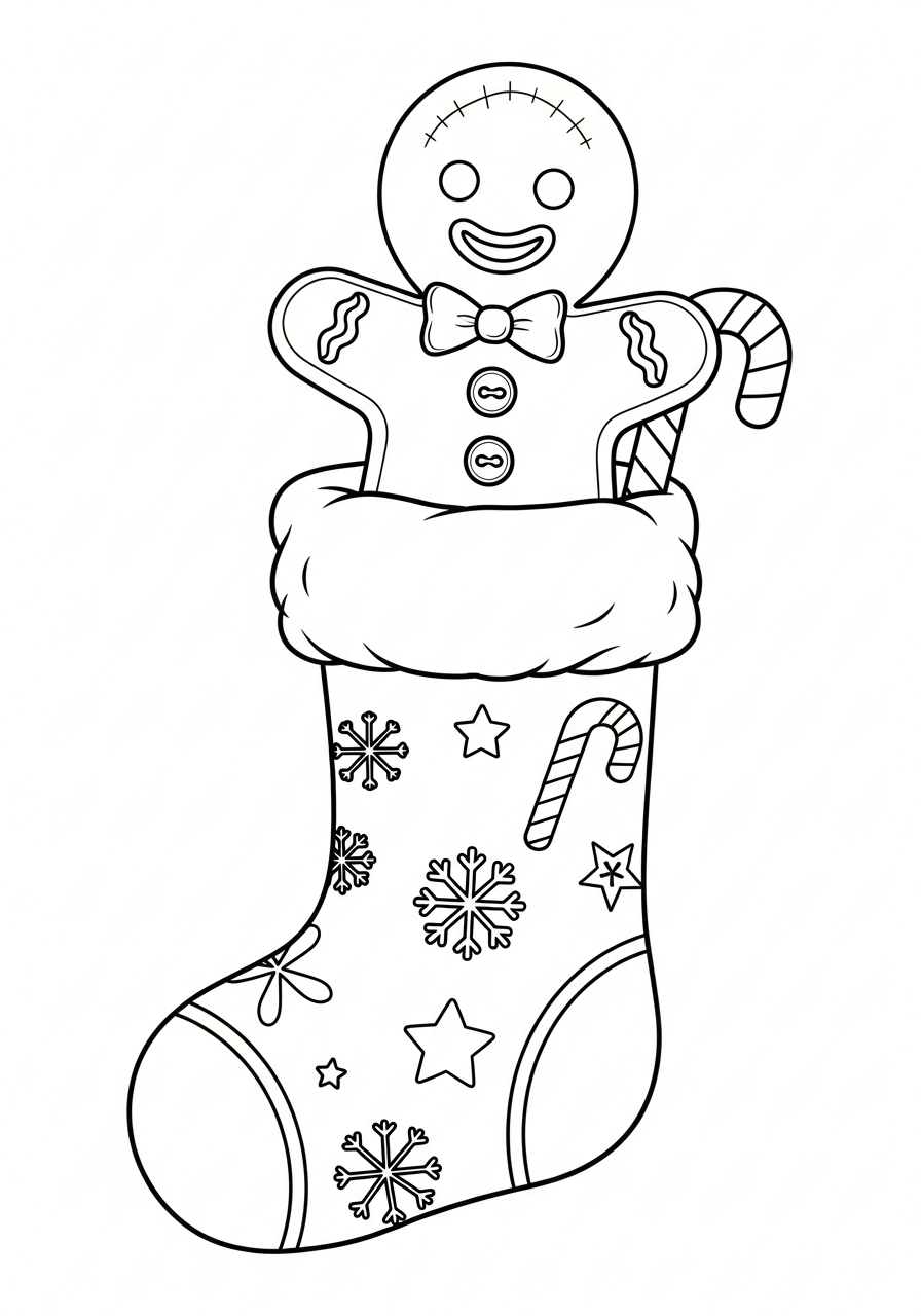simple Gingerbread coloring pages