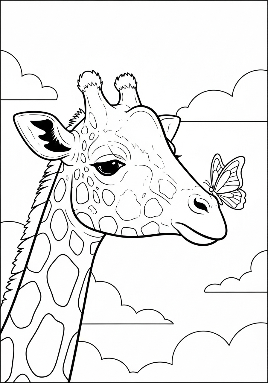Giraffe coloring pages for boys