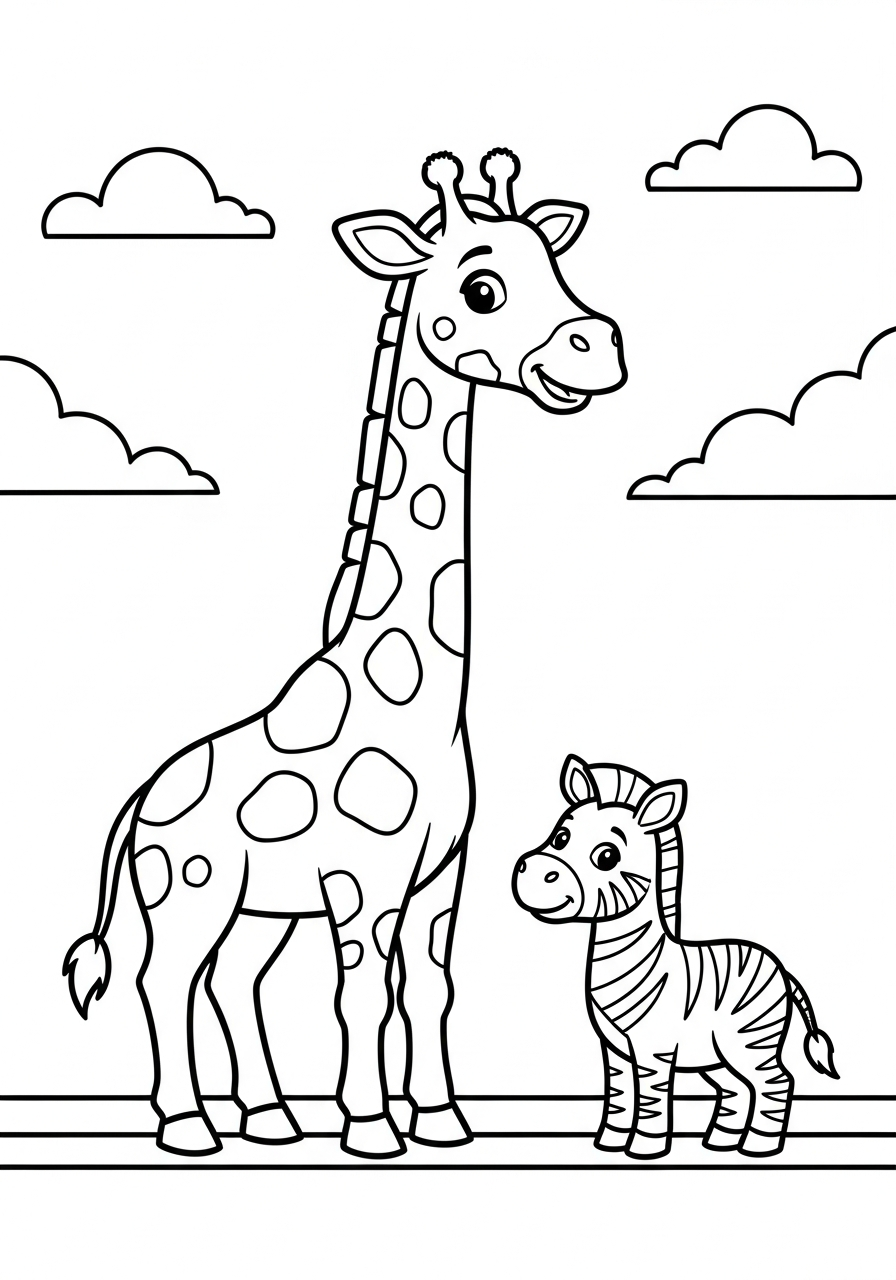 free Giraffe coloring sheets