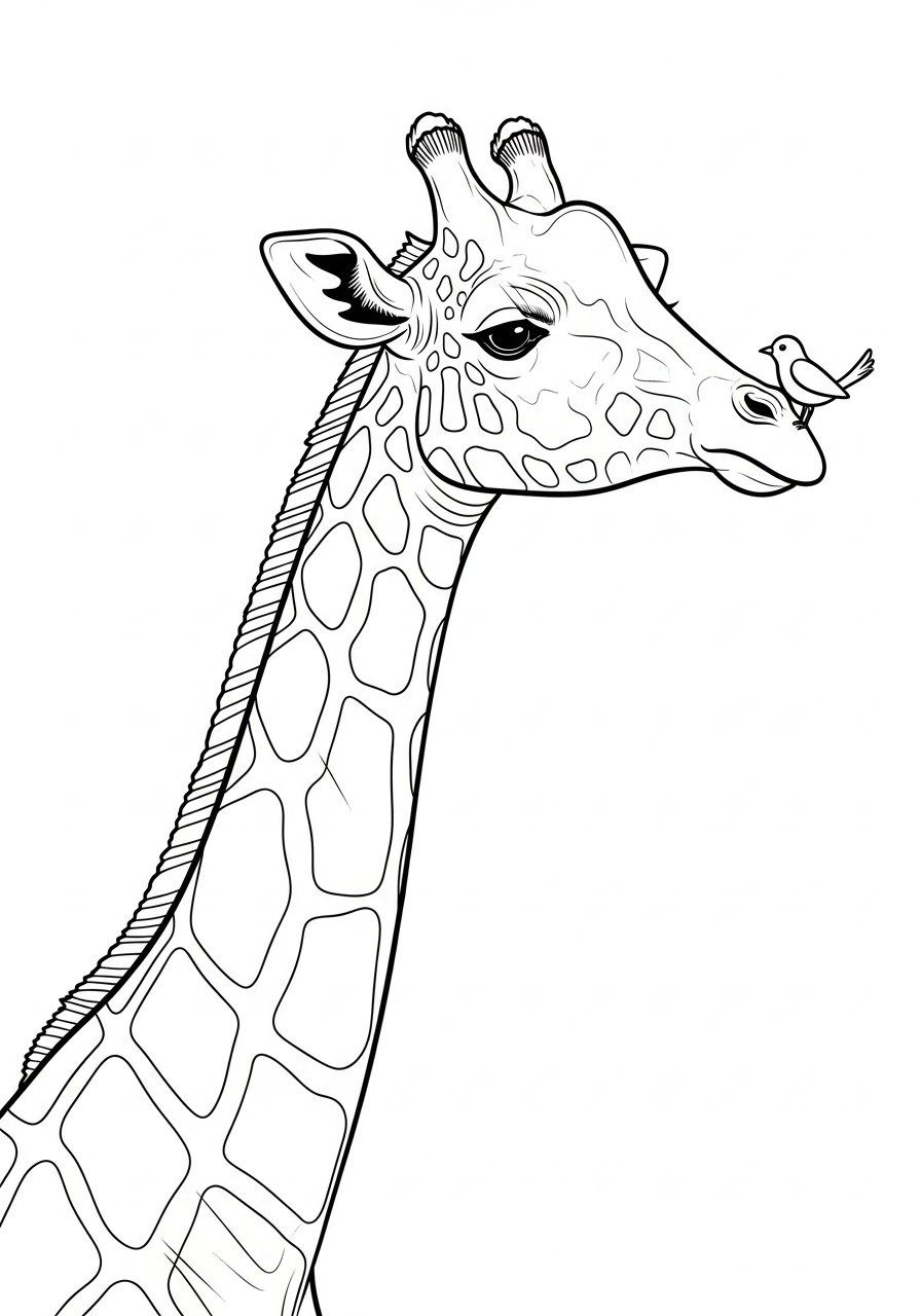 printable Giraffe coloring pages pdf