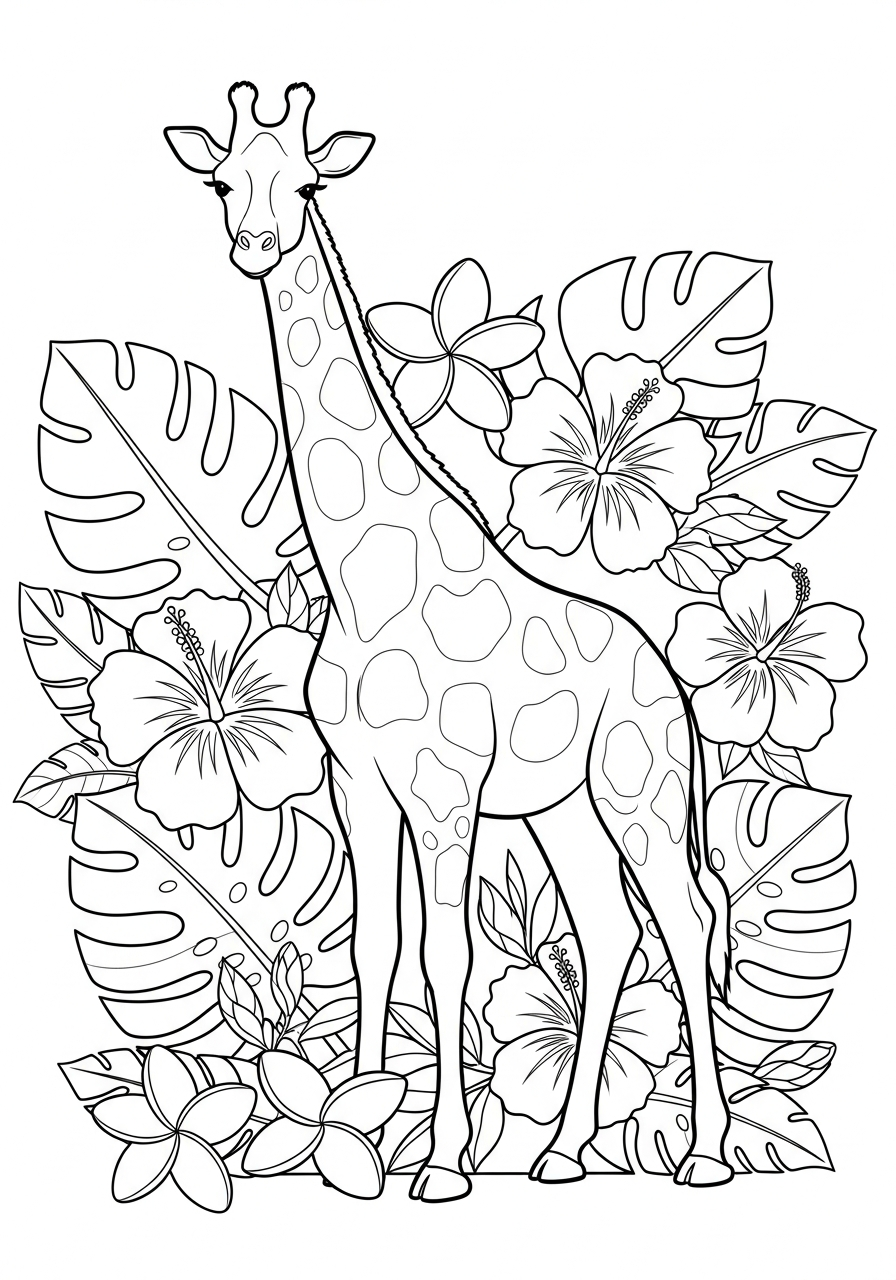 Giraffe coloring pages free print