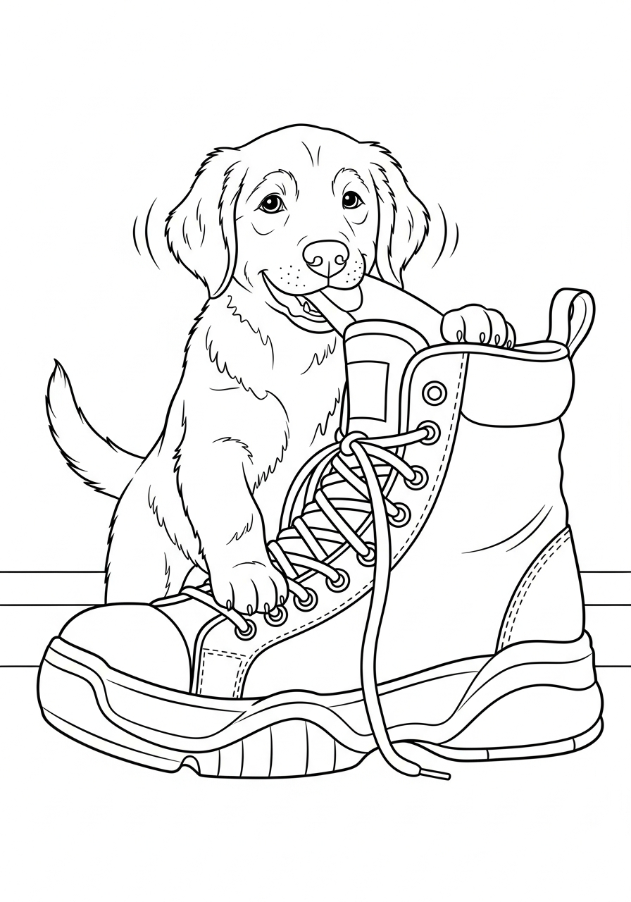 Golden retriever coloring pages black and white