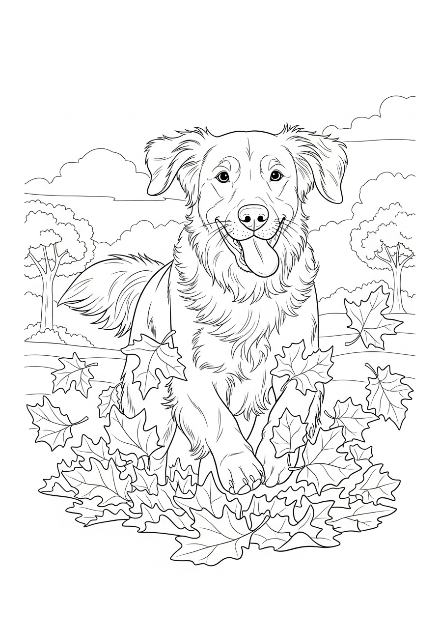 Golden retriever coloring page free
