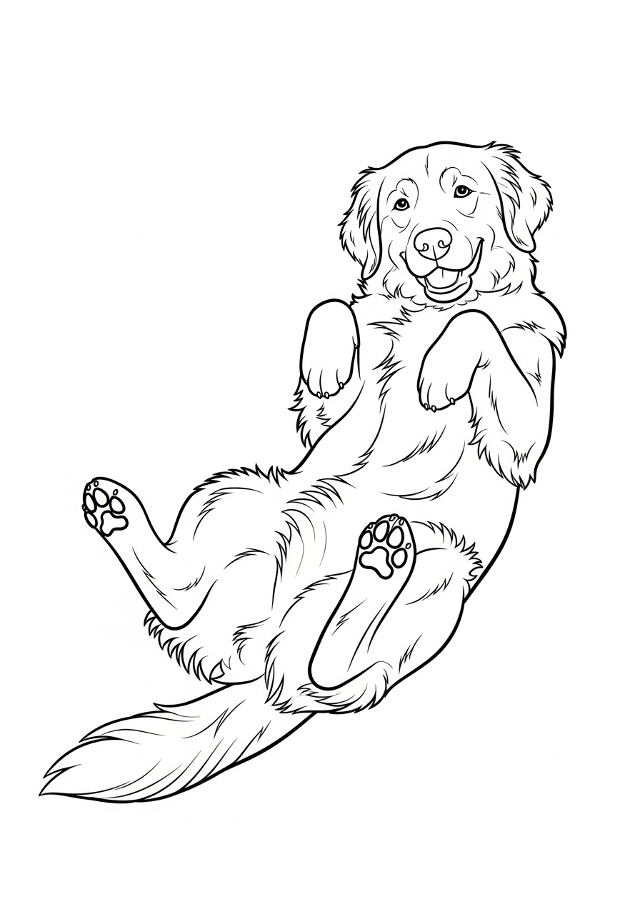 simple Golden retriever coloring pages