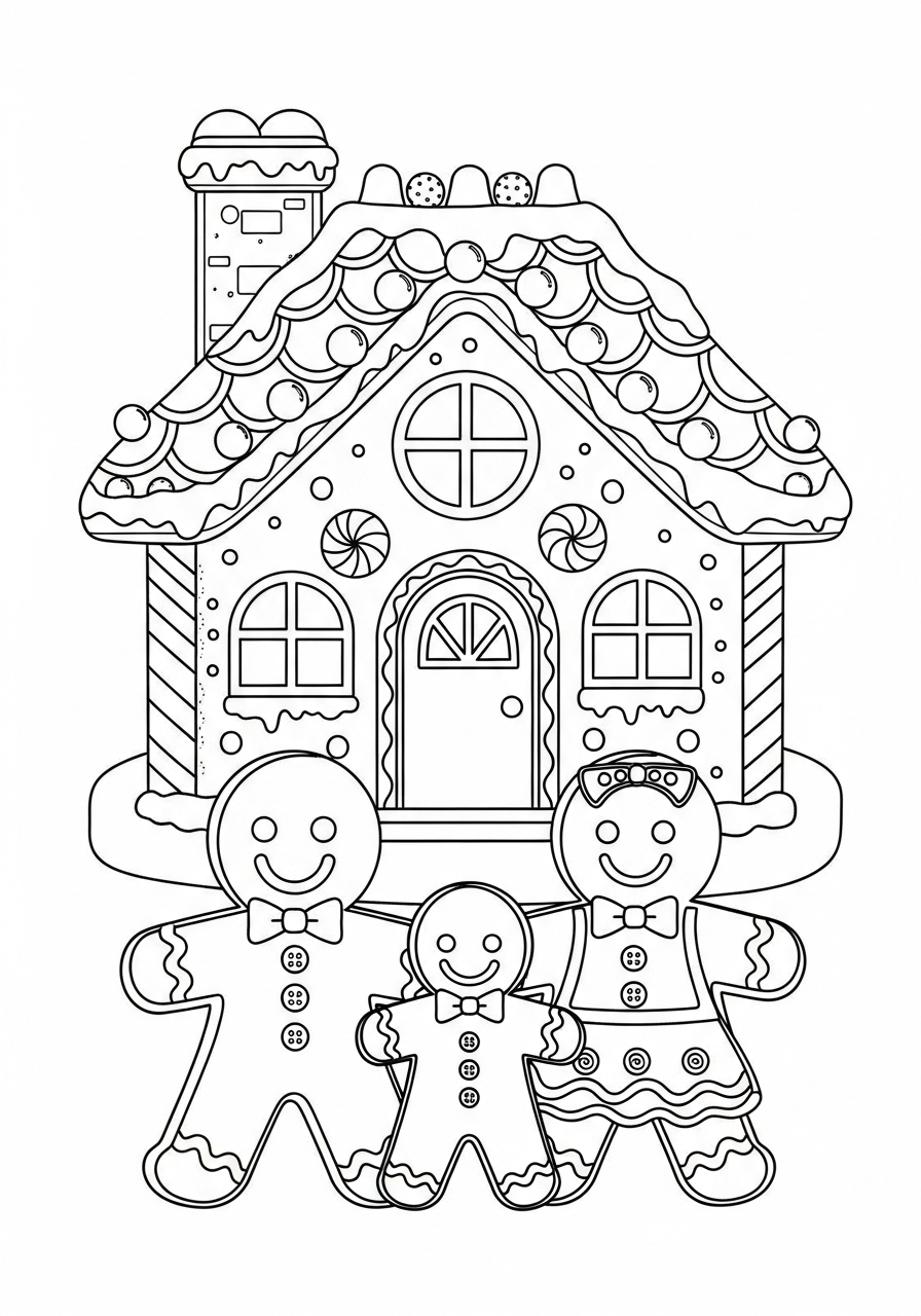 printable Gingerbread coloring sheets 1
