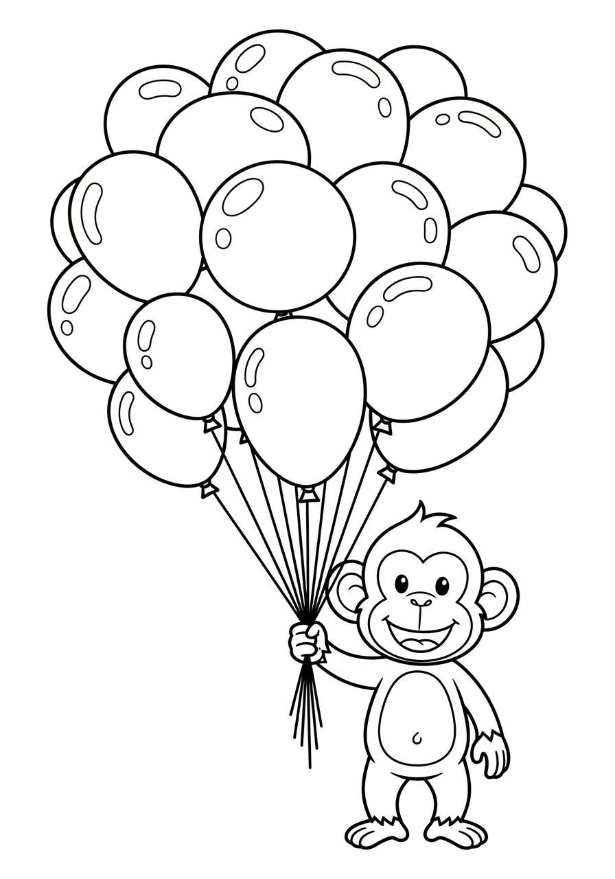 large Monkey coloring pages 1