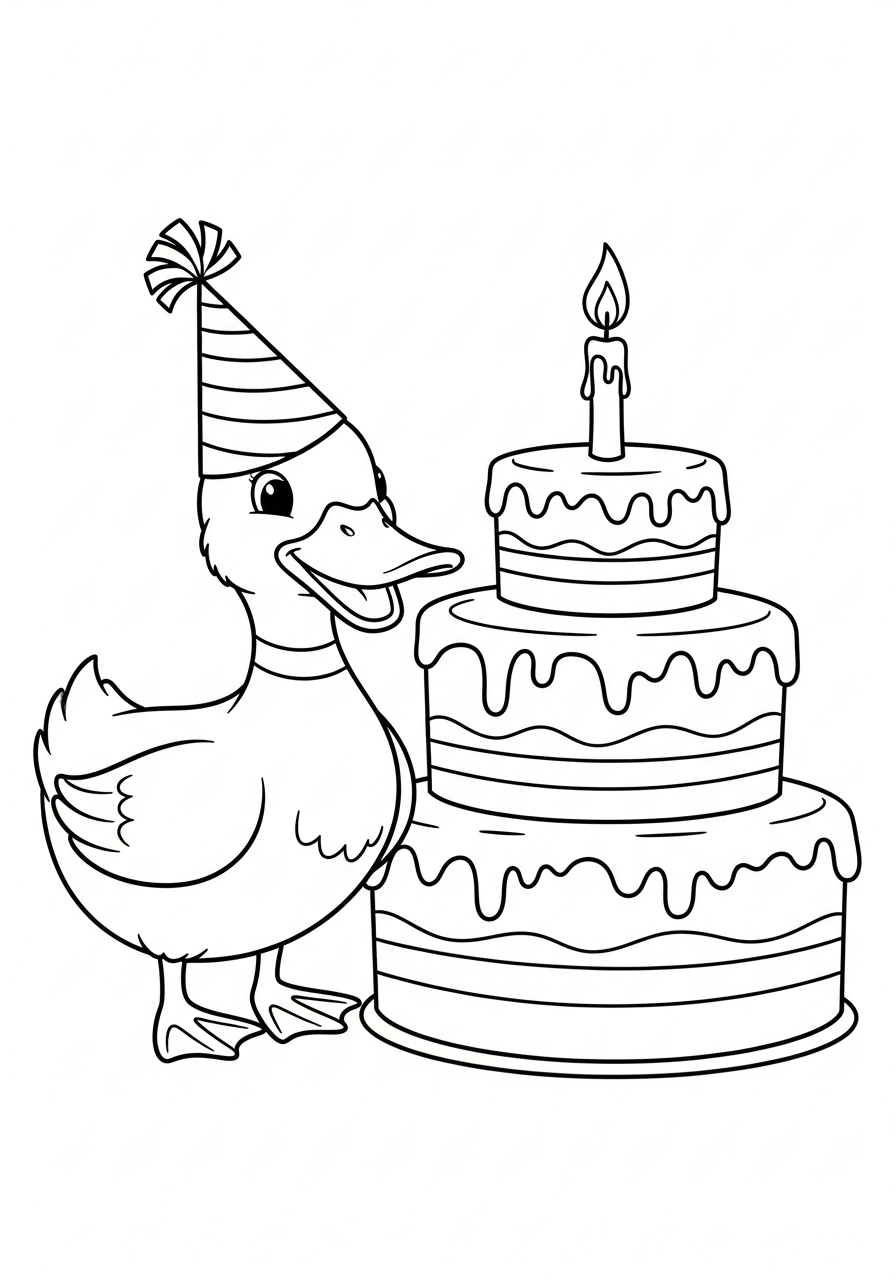 free duck coloring page 1