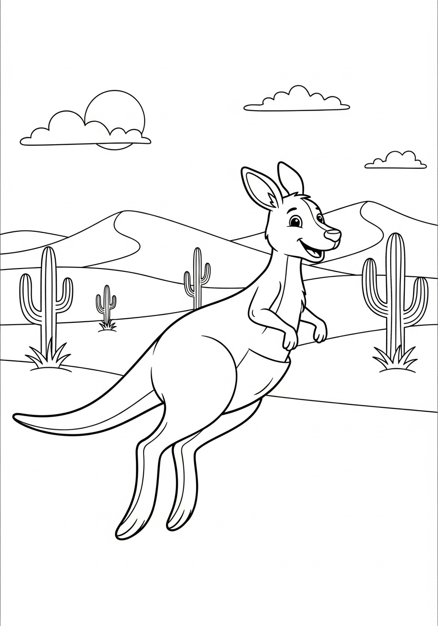 Kangaroo pictures to color