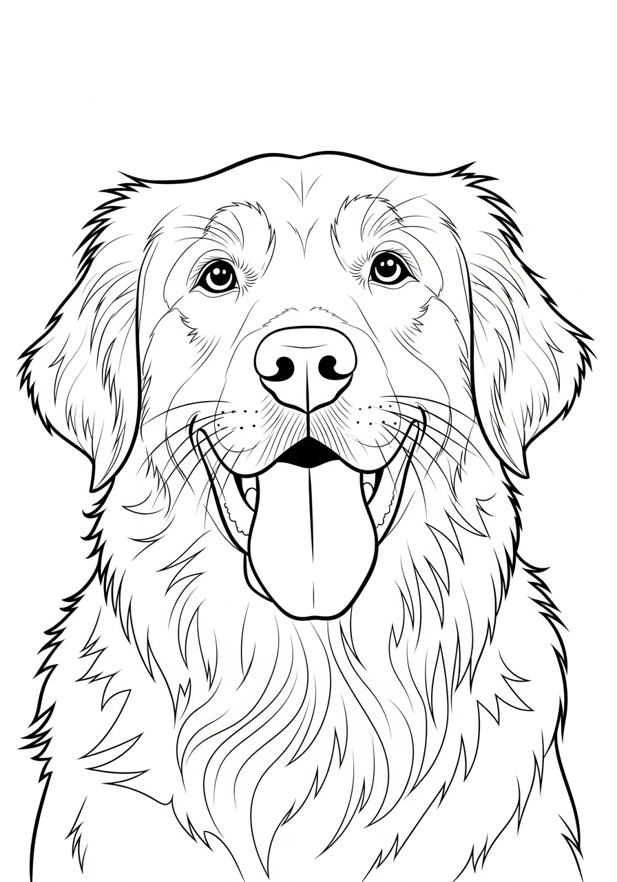 Golden retriever coloring pages advanced
