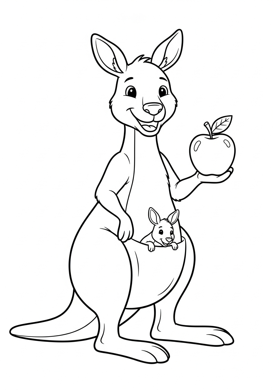 Kangaroo coloring pages for boys