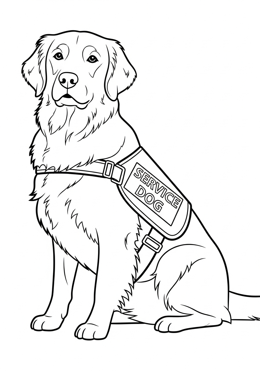 Golden retriever coloring page to print