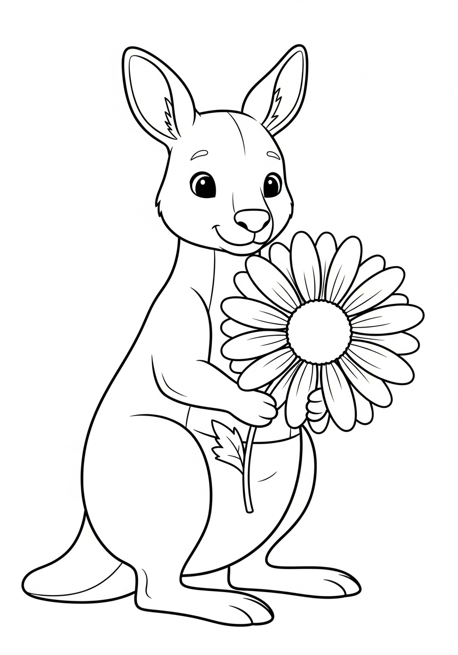 Kangaroo coloring pages kids