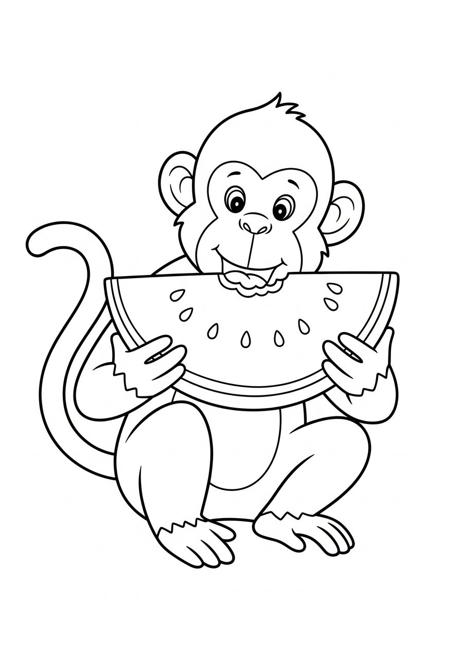 Monkey coloring page printable