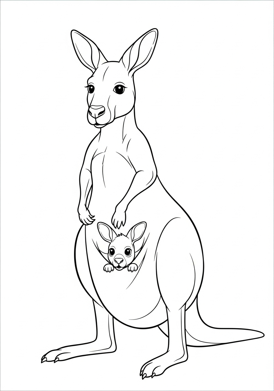 Kangaroo colouring pages