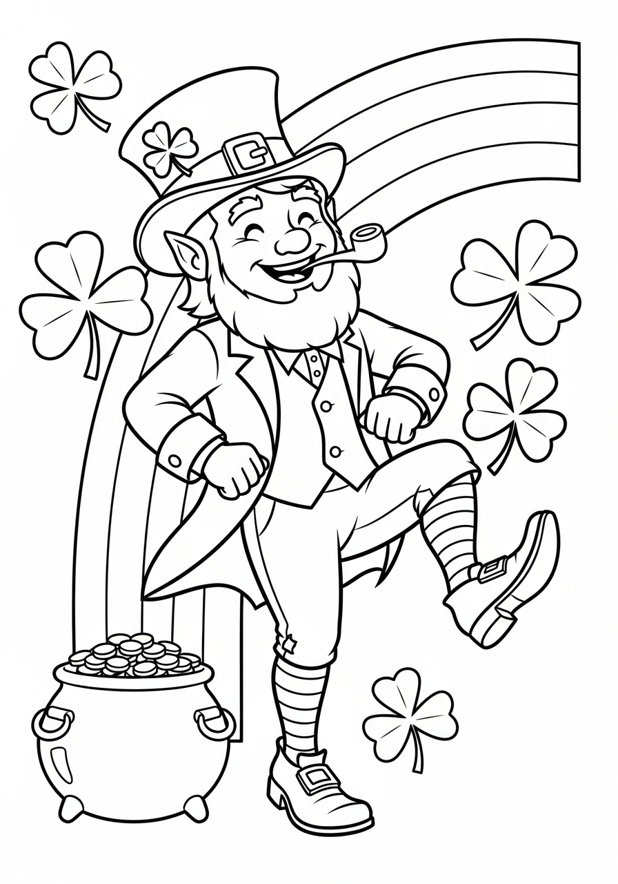 Leprechaun coloring pages hard