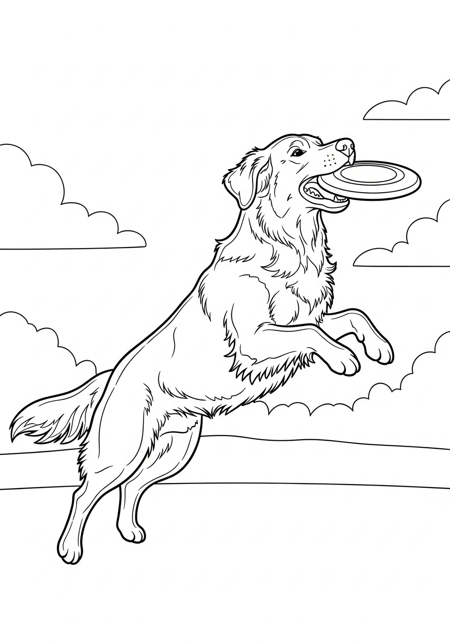 Golden retriever coloring pages printable pdf