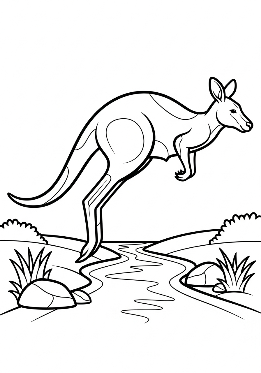 Kangaroo coloring pages no background