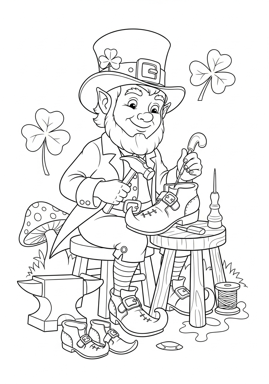 Leprechaun coloring pages no background