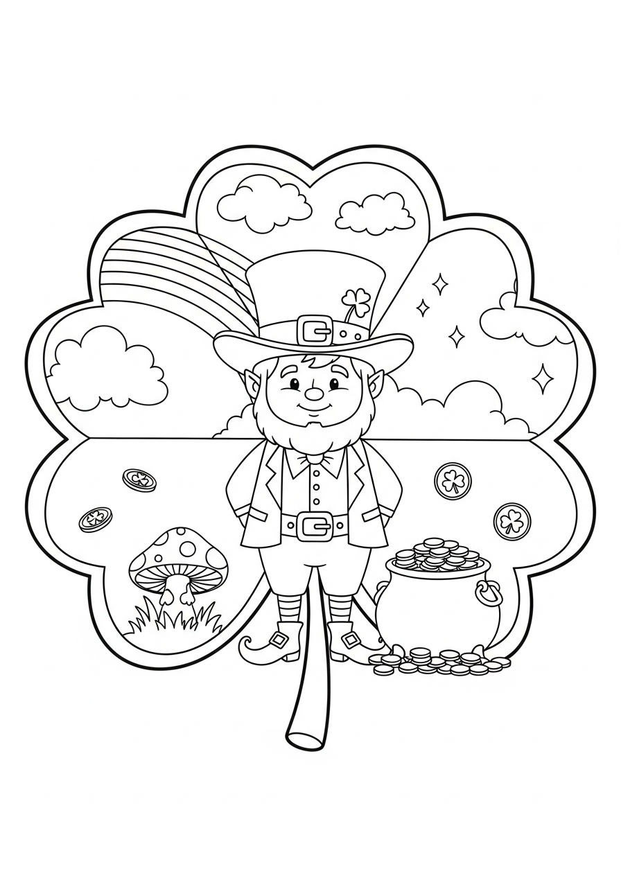 easy Leprechaun coloring page