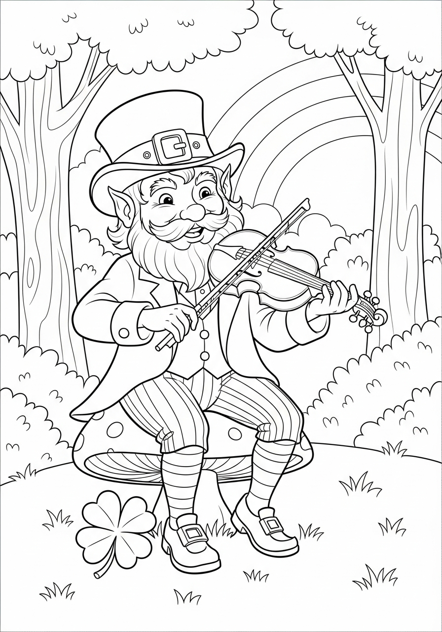 printable pdf Leprechaun coloring pages