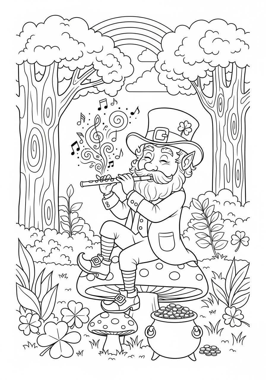 free Leprechaun coloring sheets 1