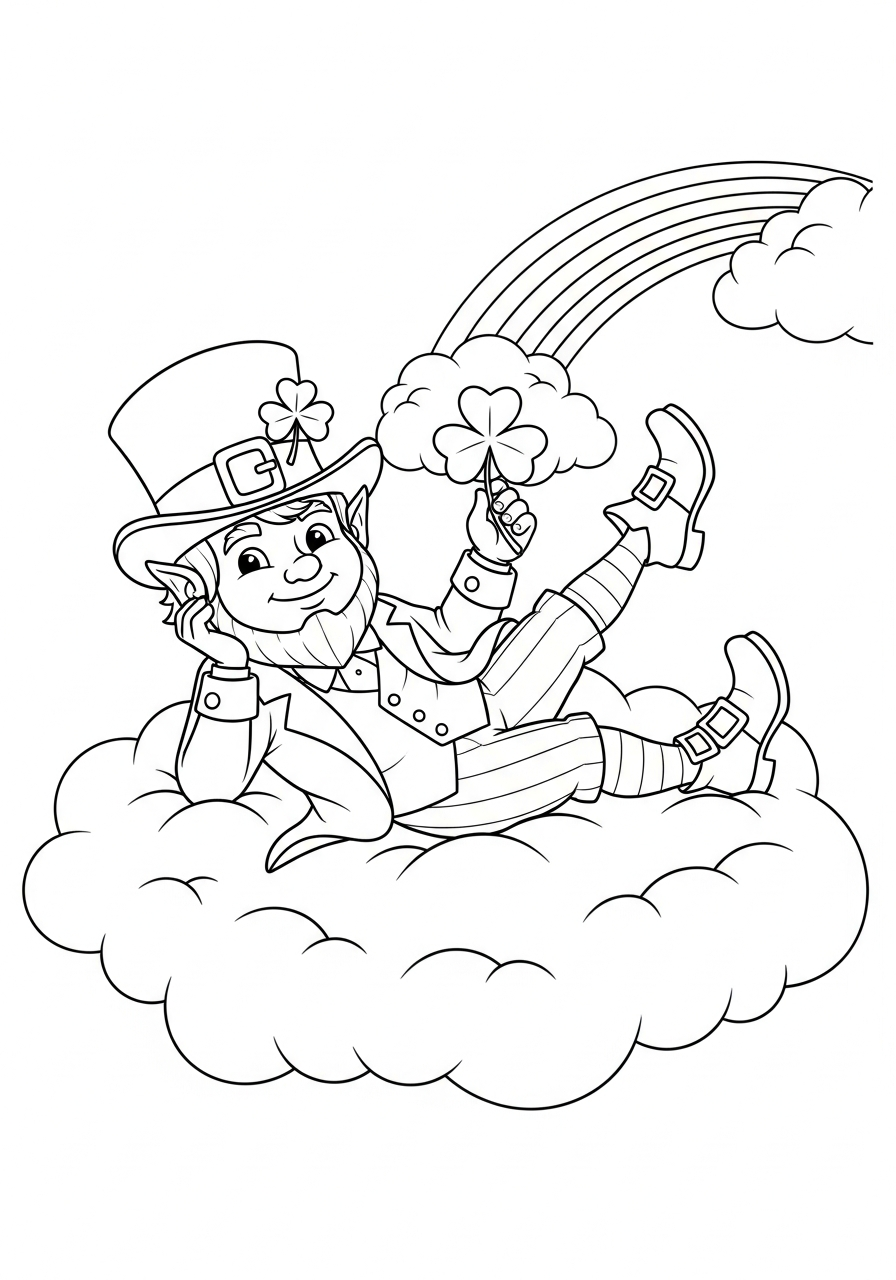 Leprechaun coloring pages no background 1