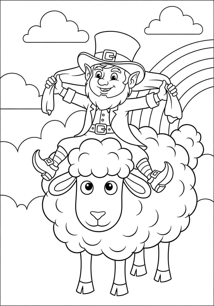 Leprechaun outline for coloring 1
