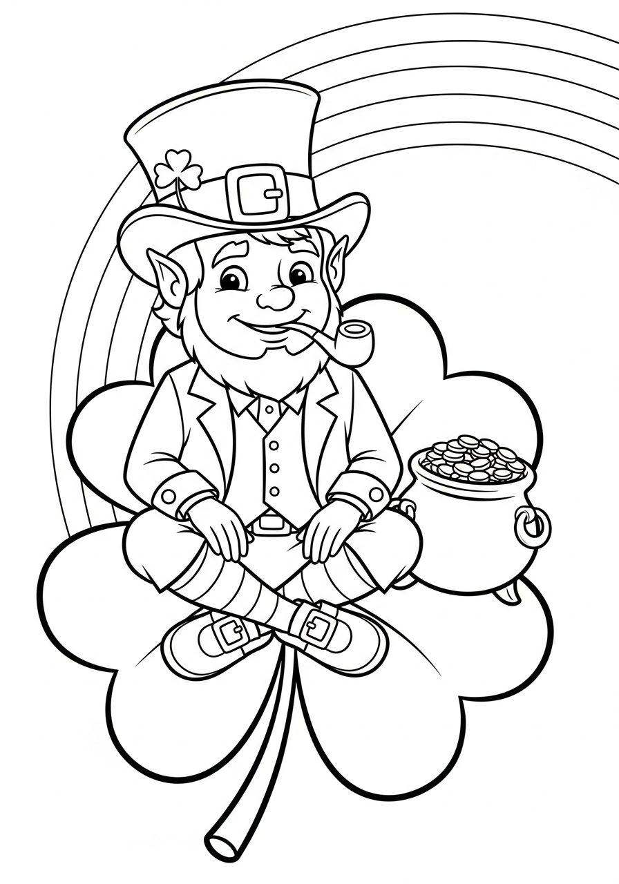 Leprechaun colouring sheets 1